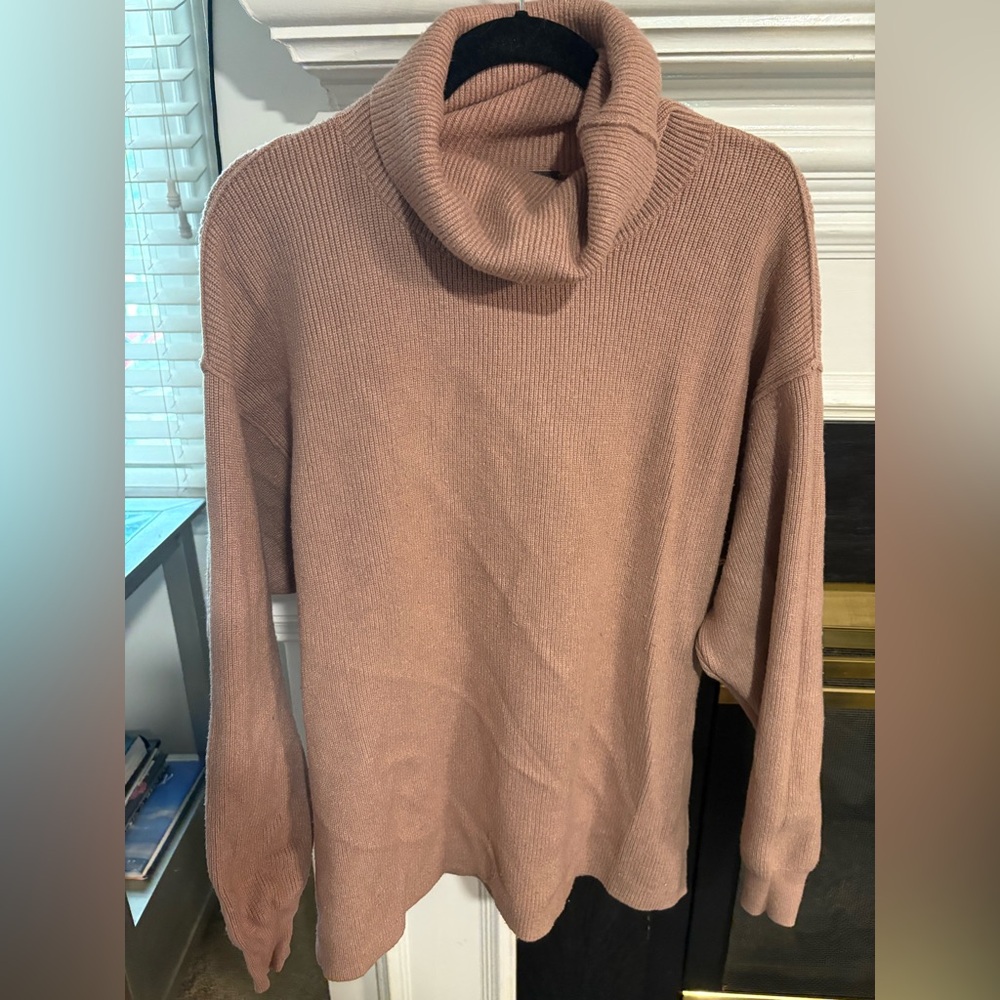 Free People Pink Cowl Neck Sweater
